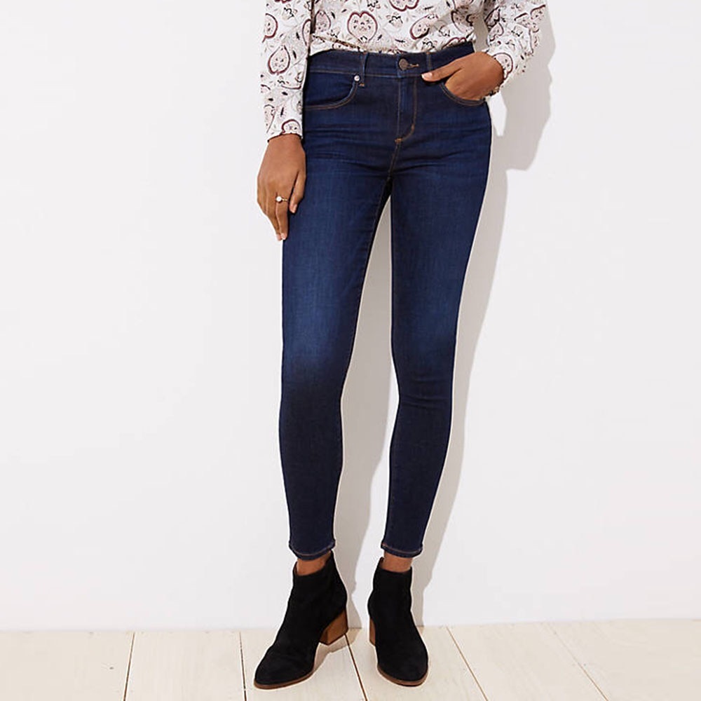 ✨HP NWT LOFT Denim Legging Jeans Vivid Dark Indigo - Picture 1 of 8